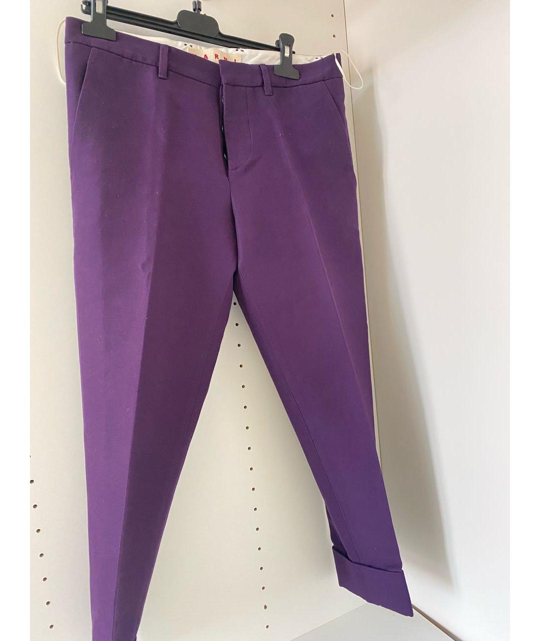 MARNI Фиолетовые прямые брюки, фото 9