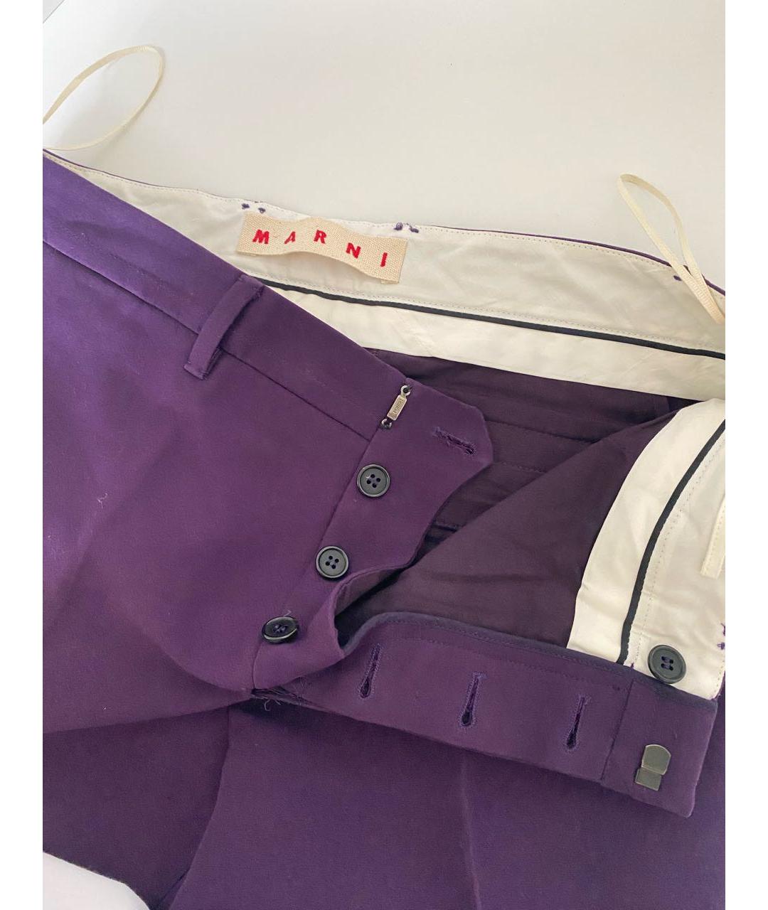 MARNI Фиолетовые прямые брюки, фото 4