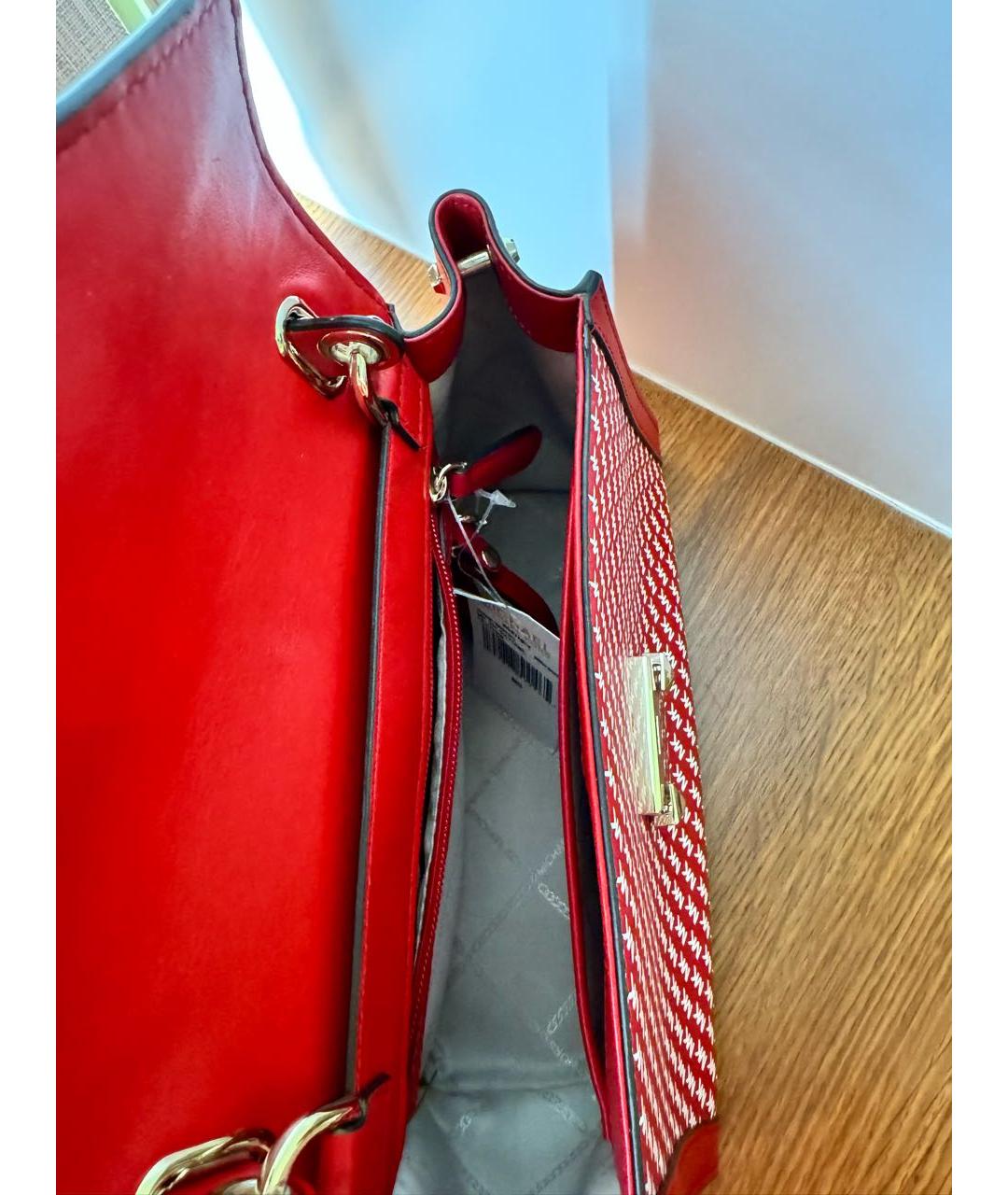 MICHAEL KORS Красная кожаная сумка с короткими ручками, фото 6