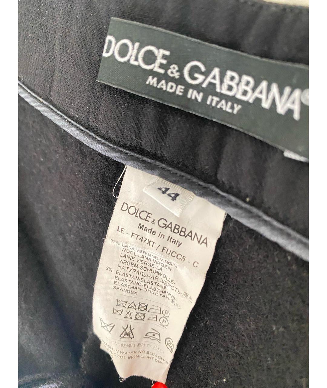 DOLCE&GABBANA Черные шерстяные повседневные брюки, фото 5
