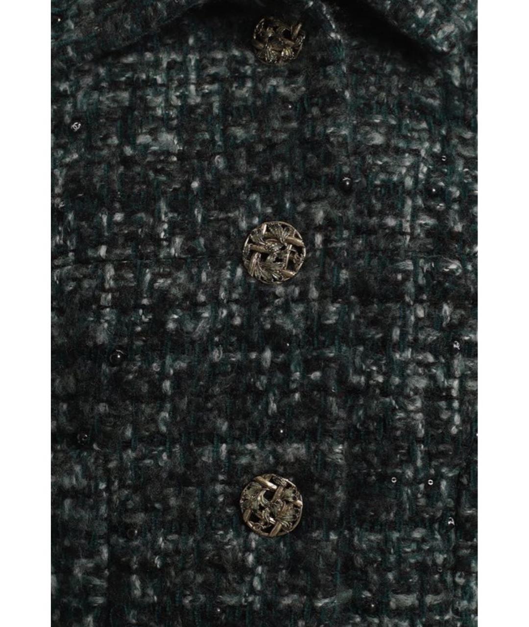 CHANEL PRE-OWNED Зеленый замшевый жакет/пиджак, фото 3