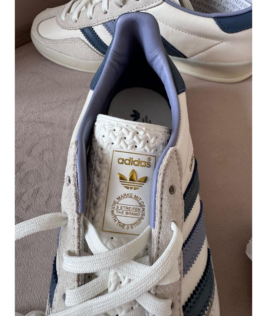 ADIDAS Белые замшевые кроссовки, фото 4