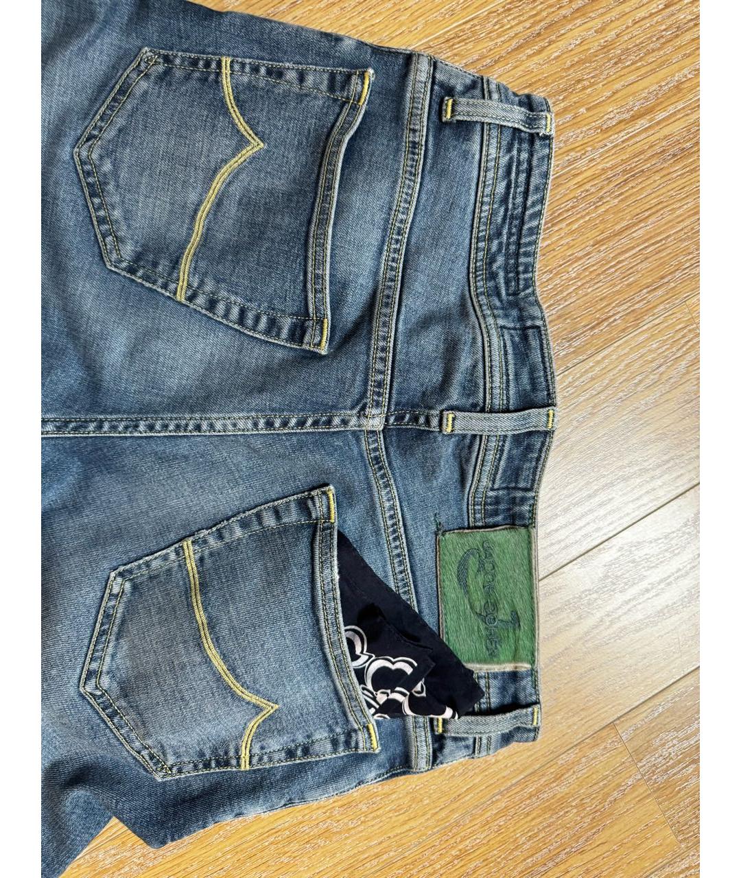 JACOB COHEN Голубые хлопко-эластановые джинсы, фото 5