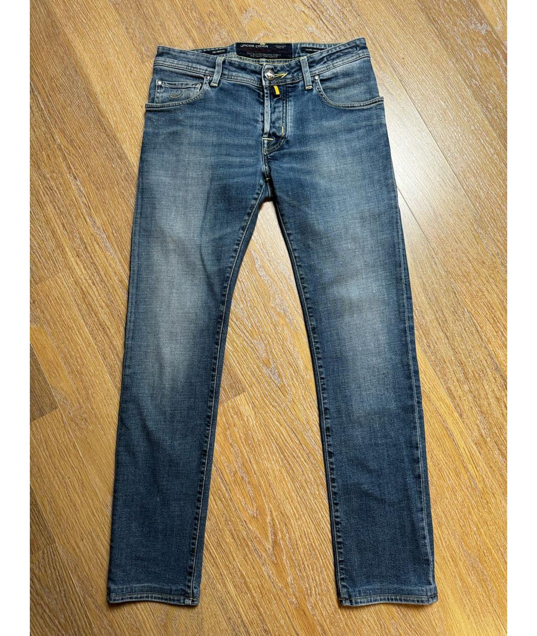 JACOB COHEN Голубые хлопко-эластановые джинсы, фото 2