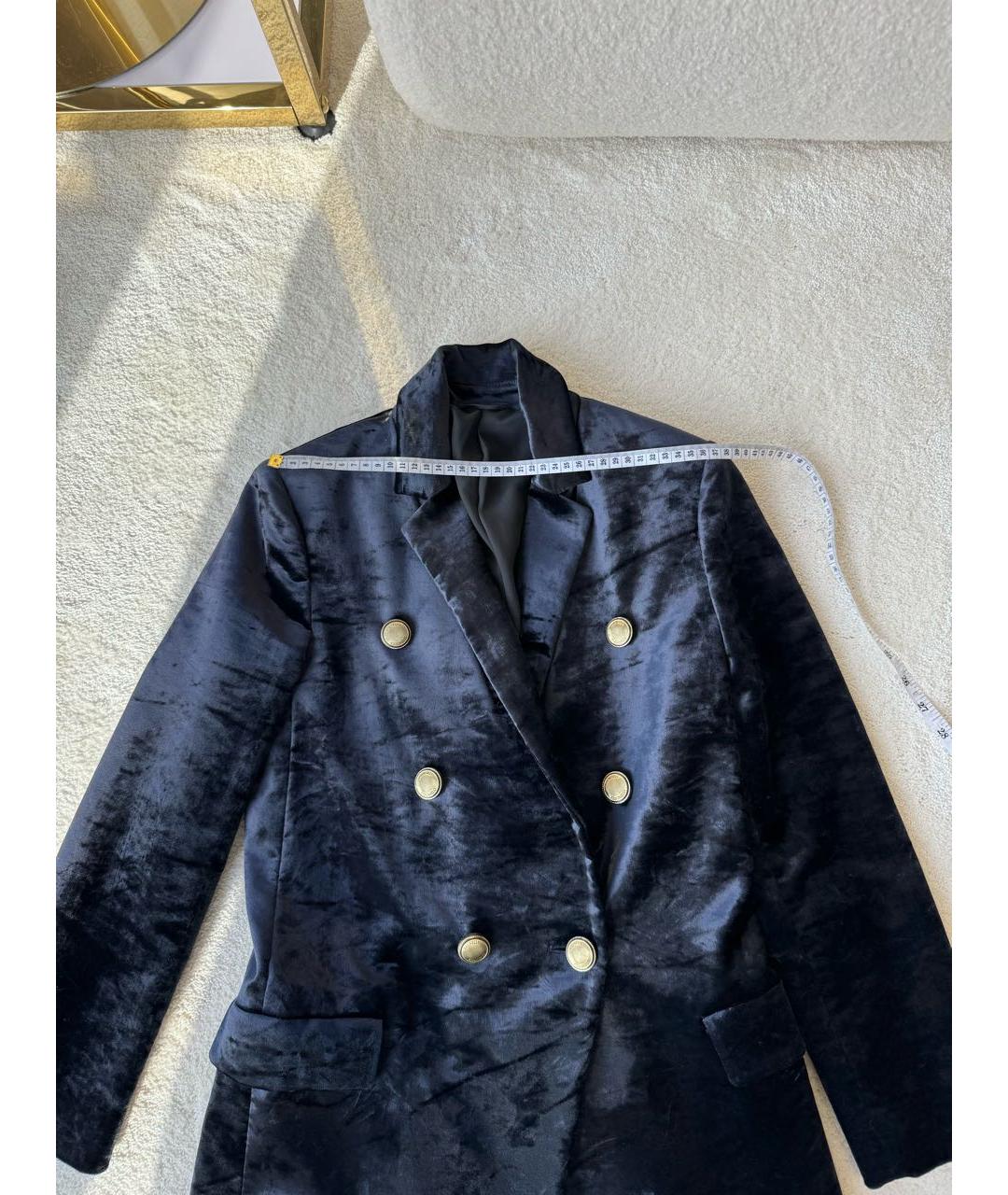 BRUNELLO CUCINELLI Темно-синий бархатный жакет/пиджак, фото 5