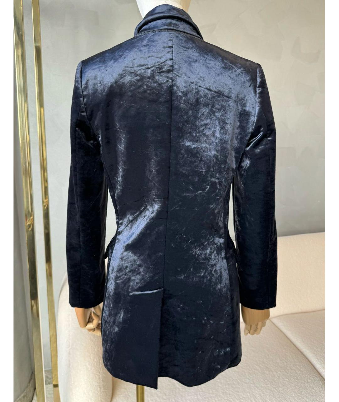 BRUNELLO CUCINELLI Темно-синий бархатный жакет/пиджак, фото 2
