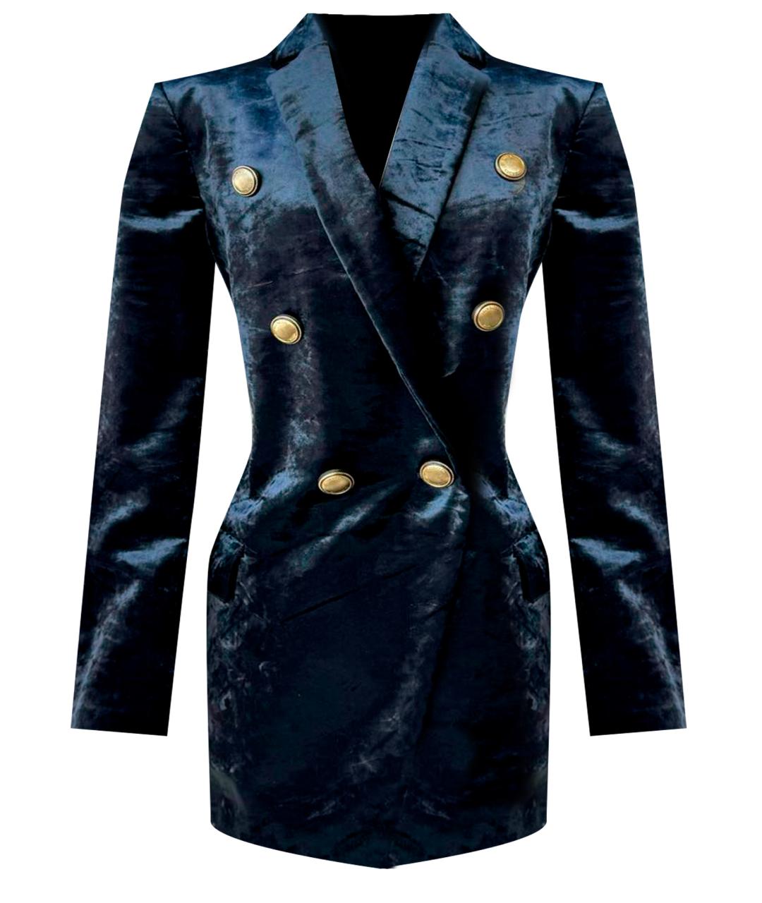 BRUNELLO CUCINELLI Темно-синий бархатный жакет/пиджак, фото 1