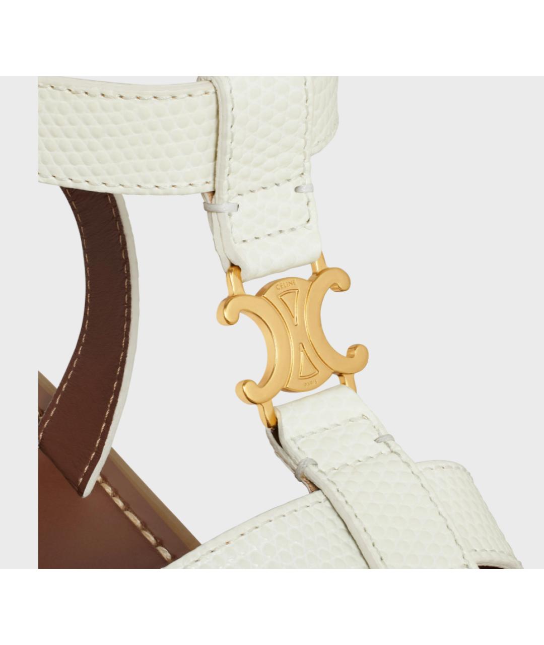 CELINE PRE-OWNED Белые кожаные сандалии, фото 5