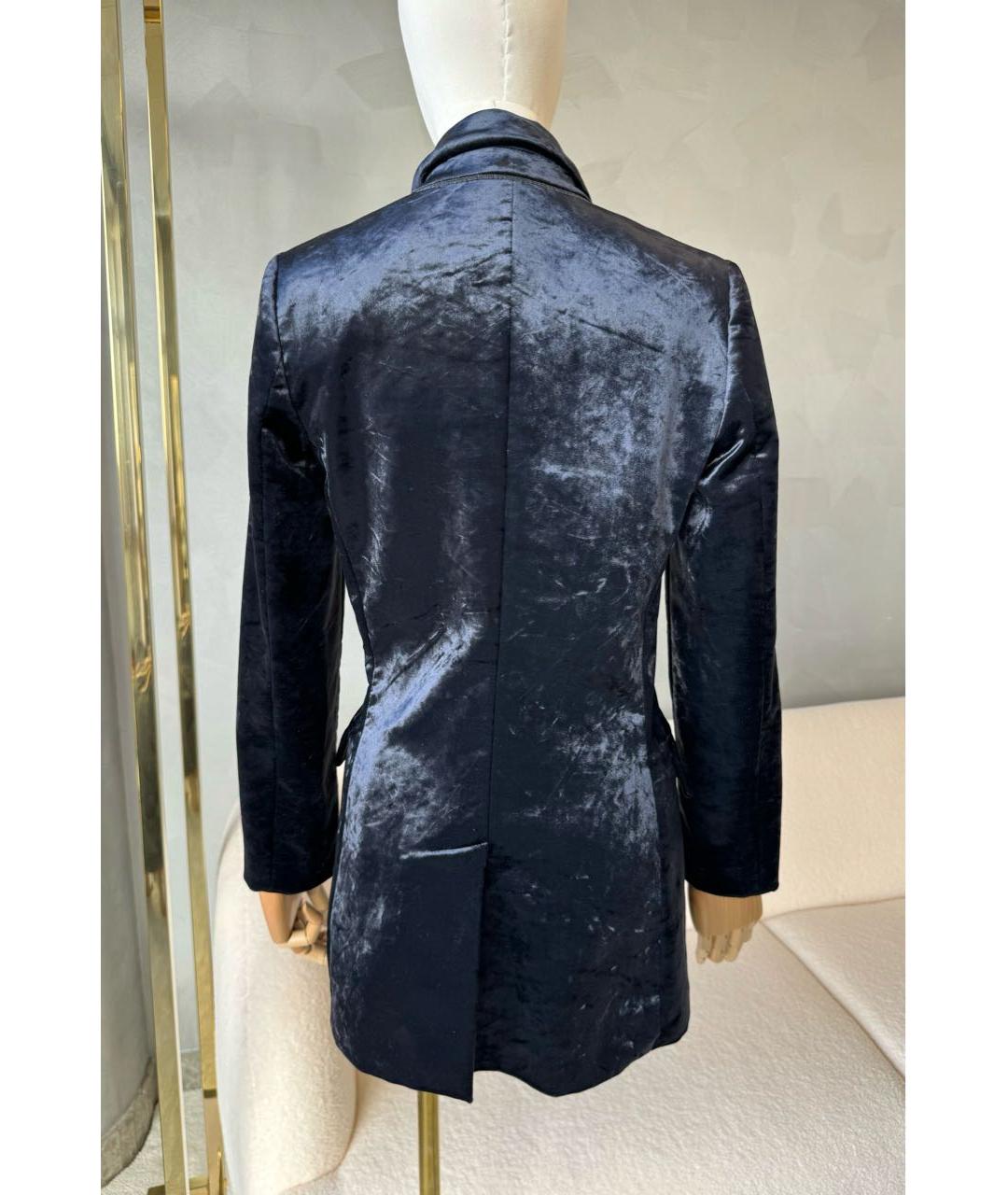 BRUNELLO CUCINELLI Темно-синий бархатный жакет/пиджак, фото 2