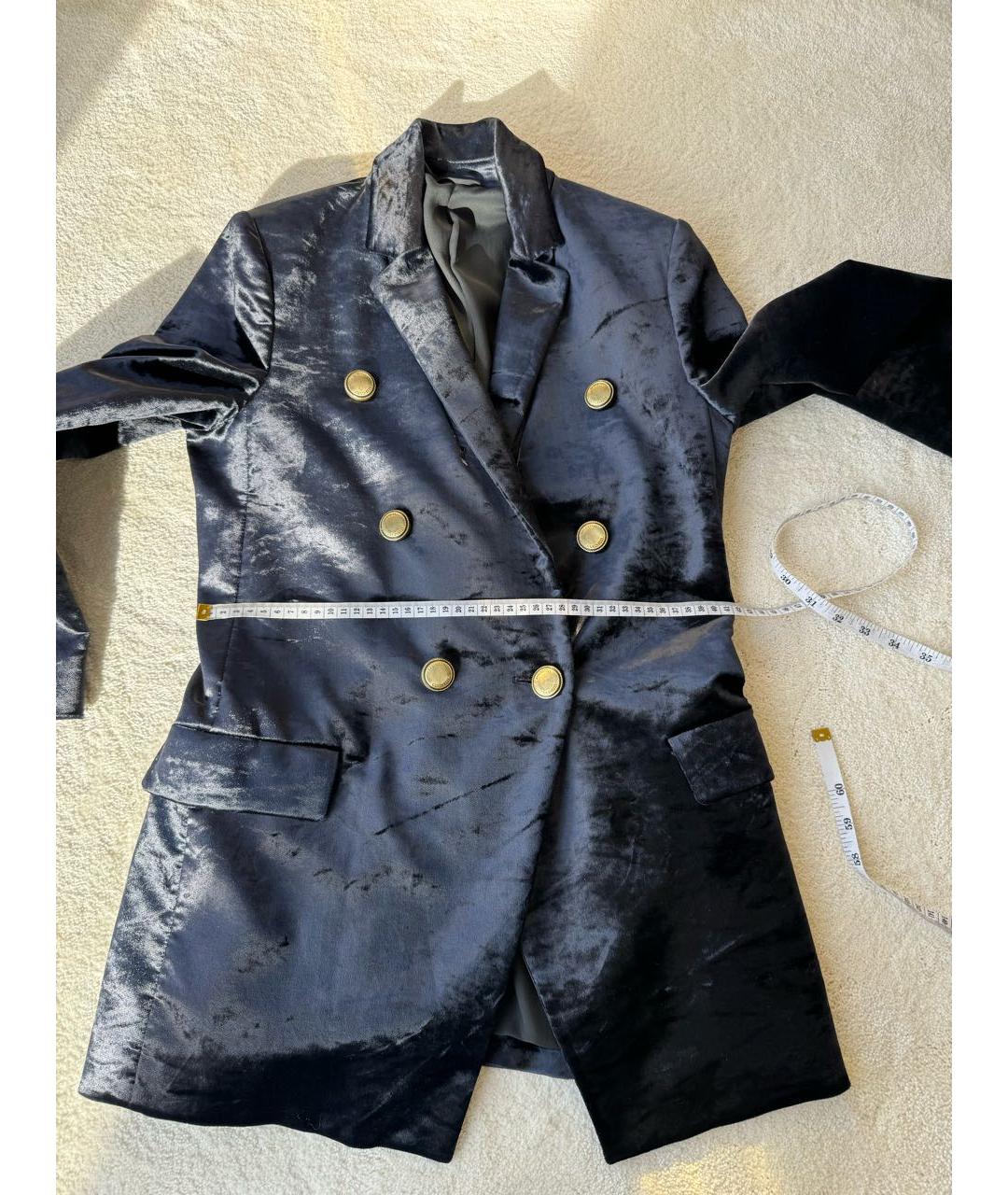 BRUNELLO CUCINELLI Темно-синий бархатный жакет/пиджак, фото 7