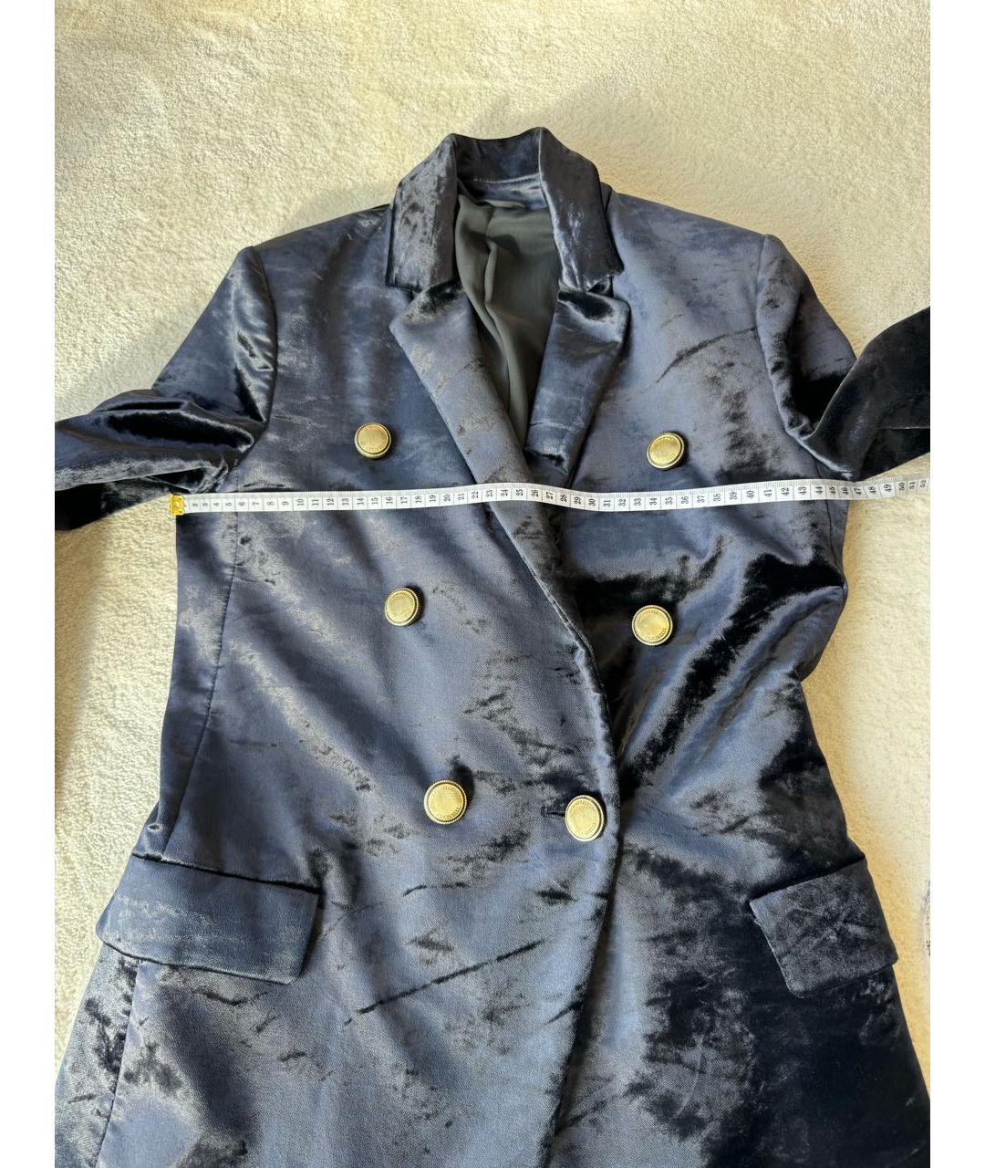 BRUNELLO CUCINELLI Темно-синий бархатный жакет/пиджак, фото 6