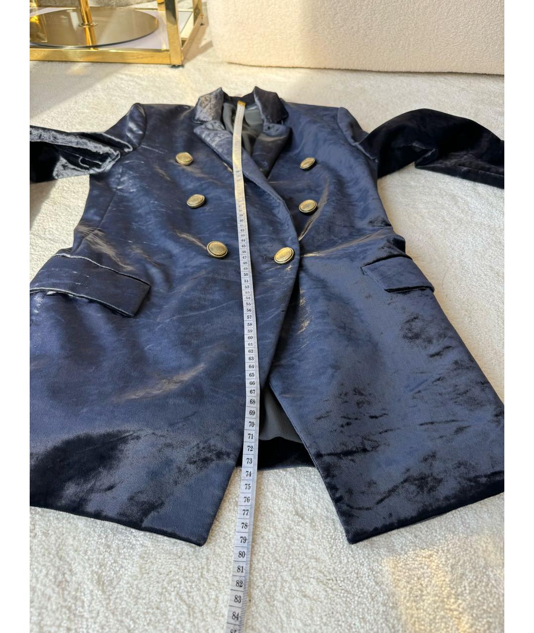 BRUNELLO CUCINELLI Темно-синий бархатный жакет/пиджак, фото 8