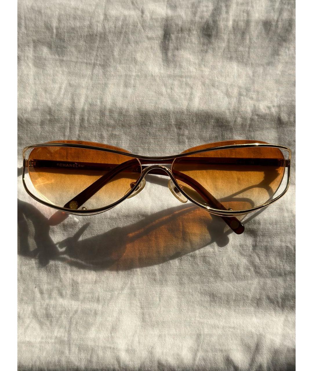 CHANEL PRE-OWNED Оранжевое пластиковые солнцезащитные очки, фото 8