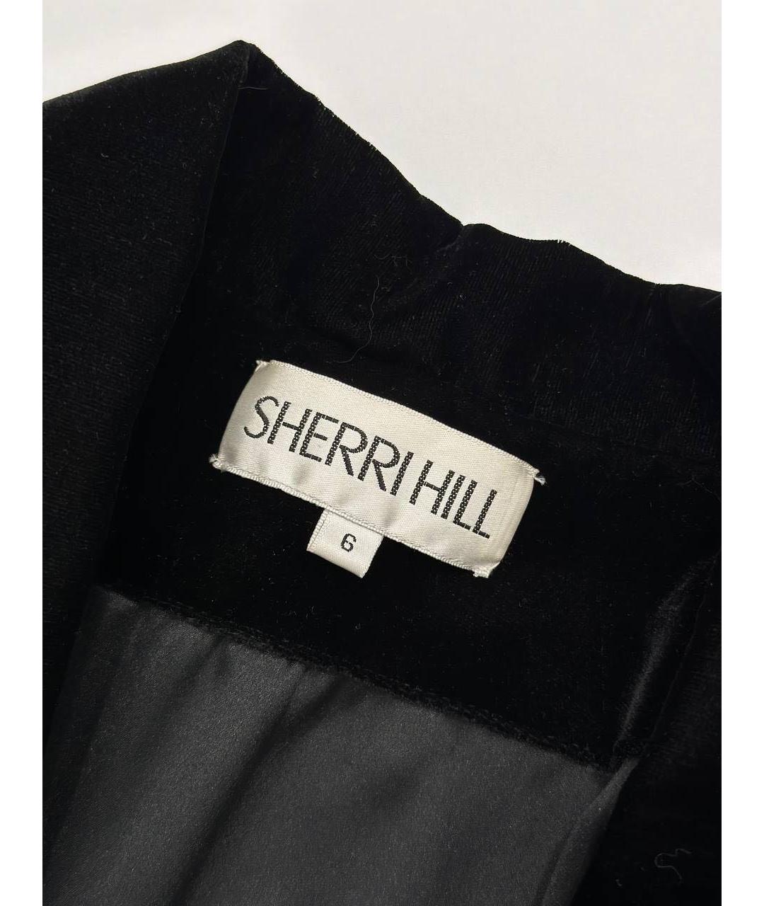 SHERRI HILL Черный бархатный костюм с юбками, фото 4