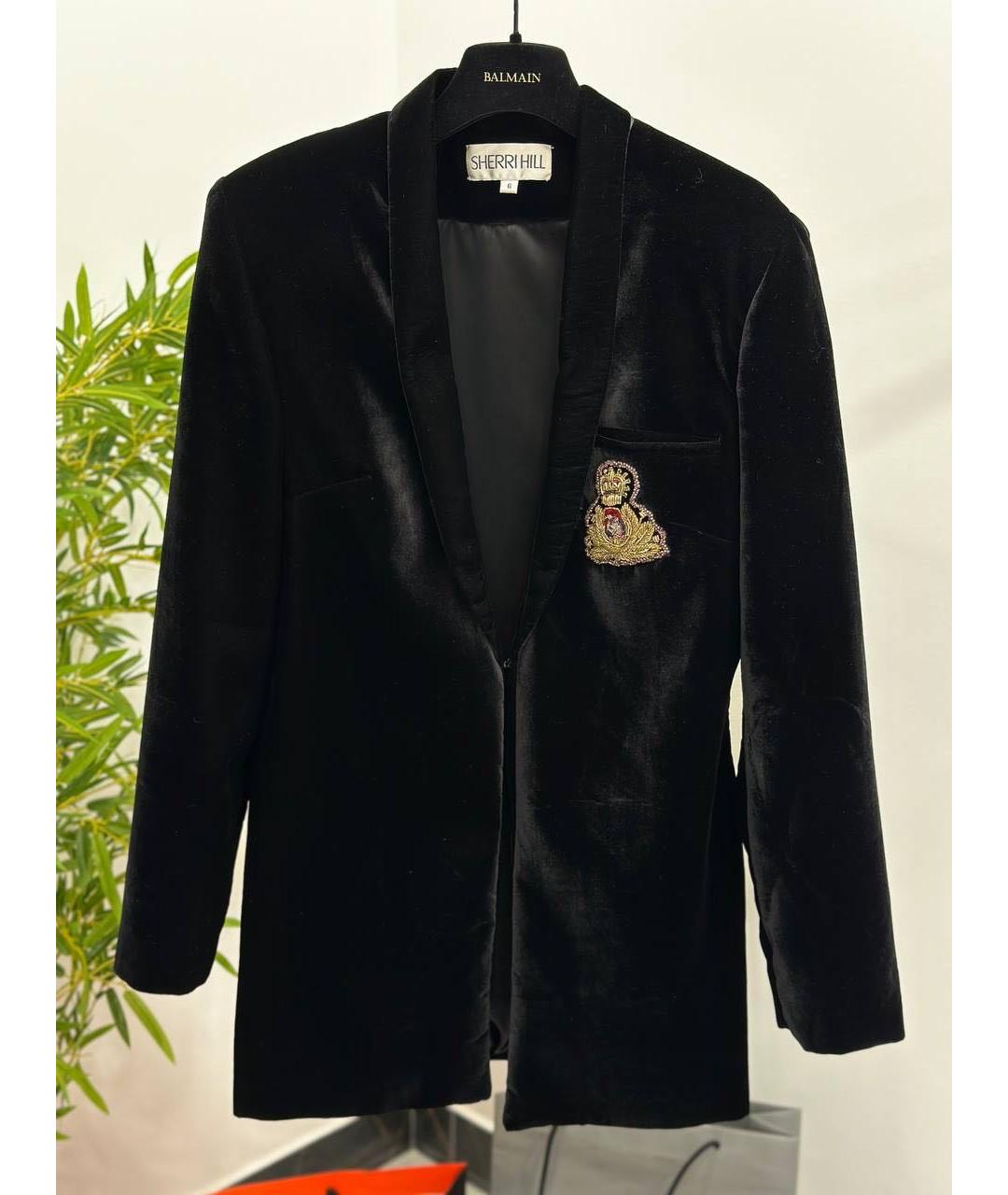 SHERRI HILL Черный бархатный костюм с юбками, фото 2