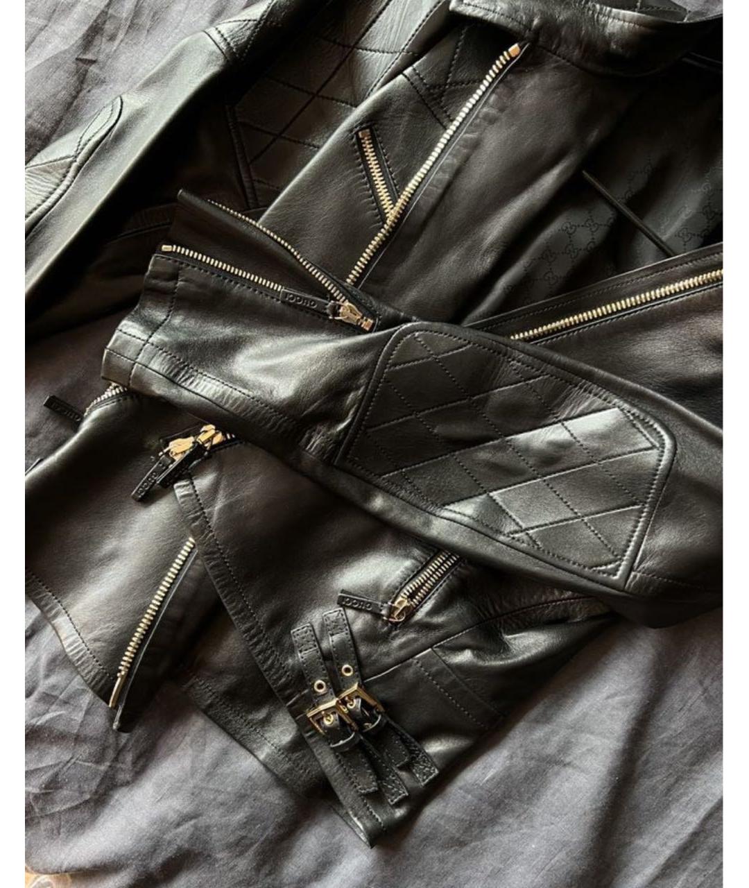 GUCCI Черная кожаная куртка, фото 4