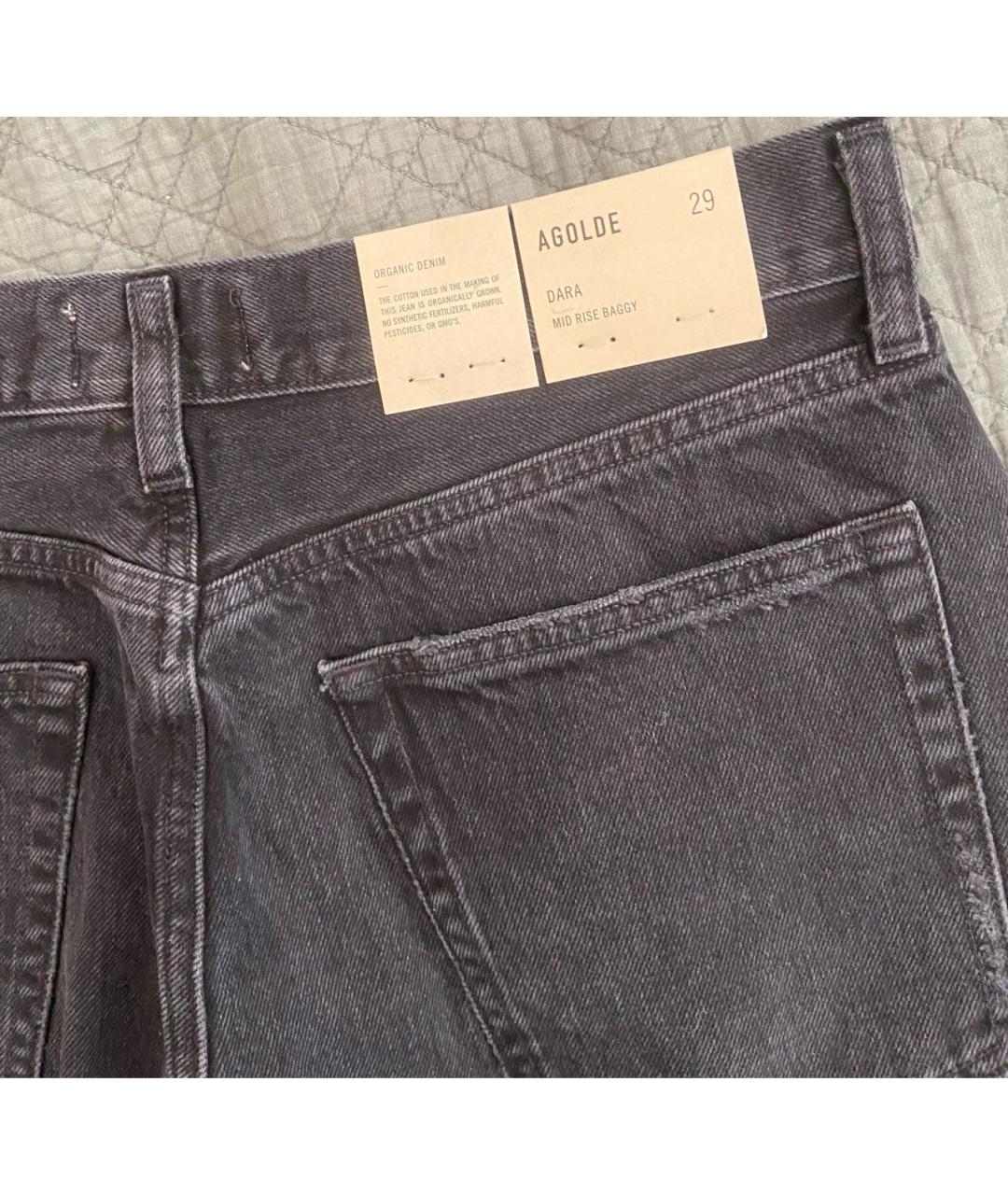 AGOLDE Антрацитовые хлопковые прямые джинсы, фото 4