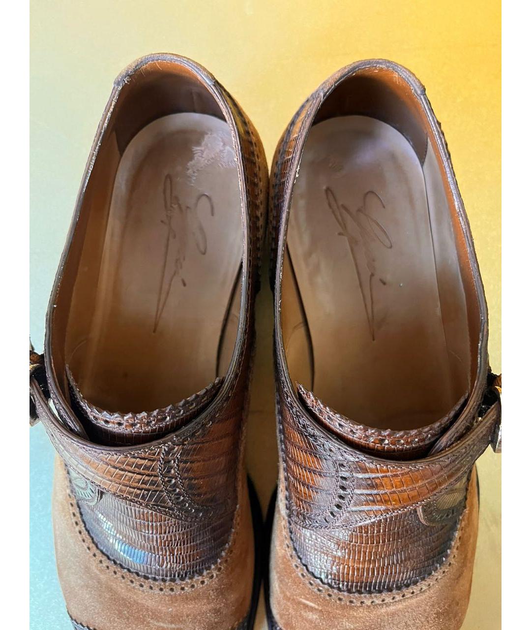 GUCCI Коричневые туфли из экзотической кожи, фото 4