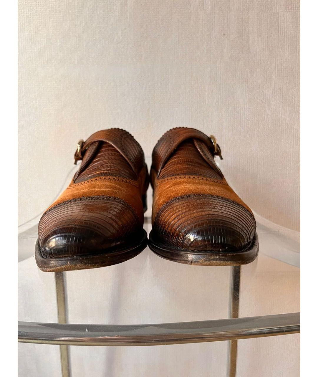 GUCCI Коричневые туфли из экзотической кожи, фото 2