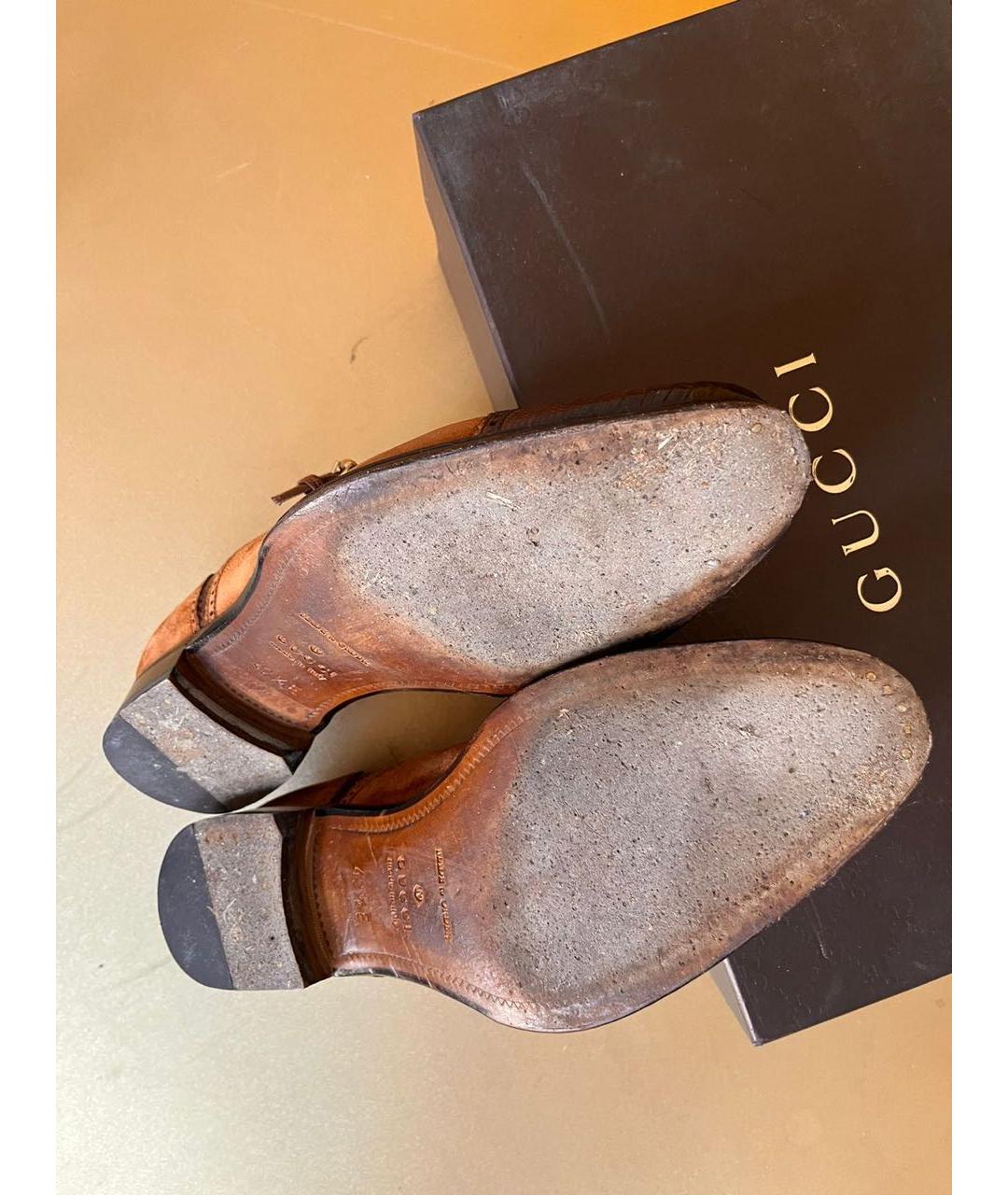 GUCCI Коричневые туфли из экзотической кожи, фото 7