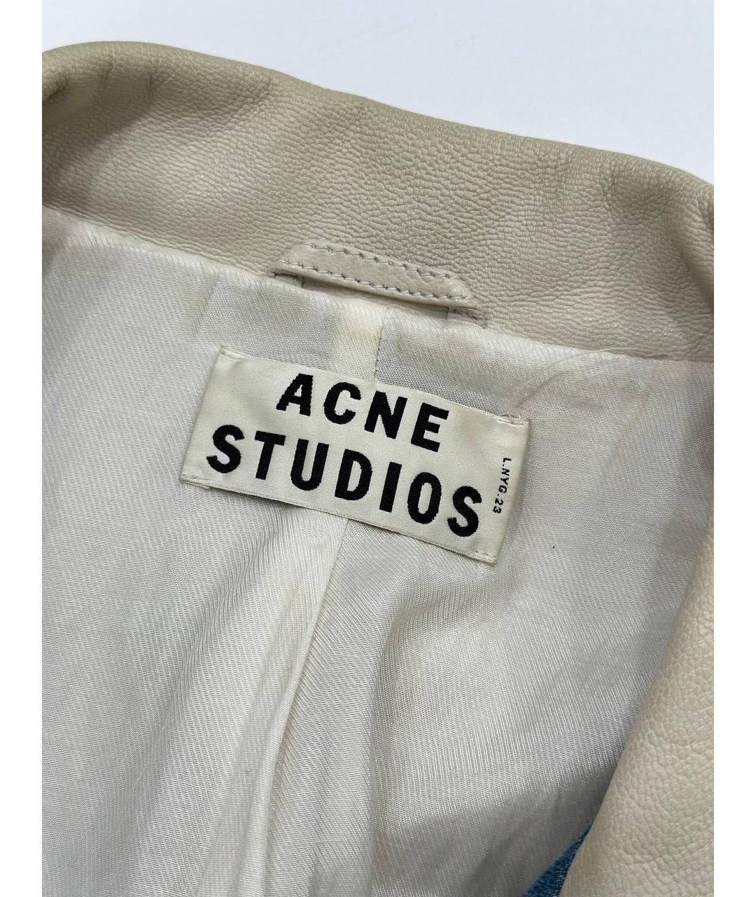 ACNE STUDIOS Бежевая кожаная куртка, фото 3