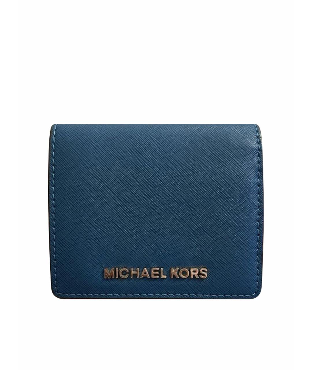 MICHAEL KORS Синий кожаный кошелек, фото 1