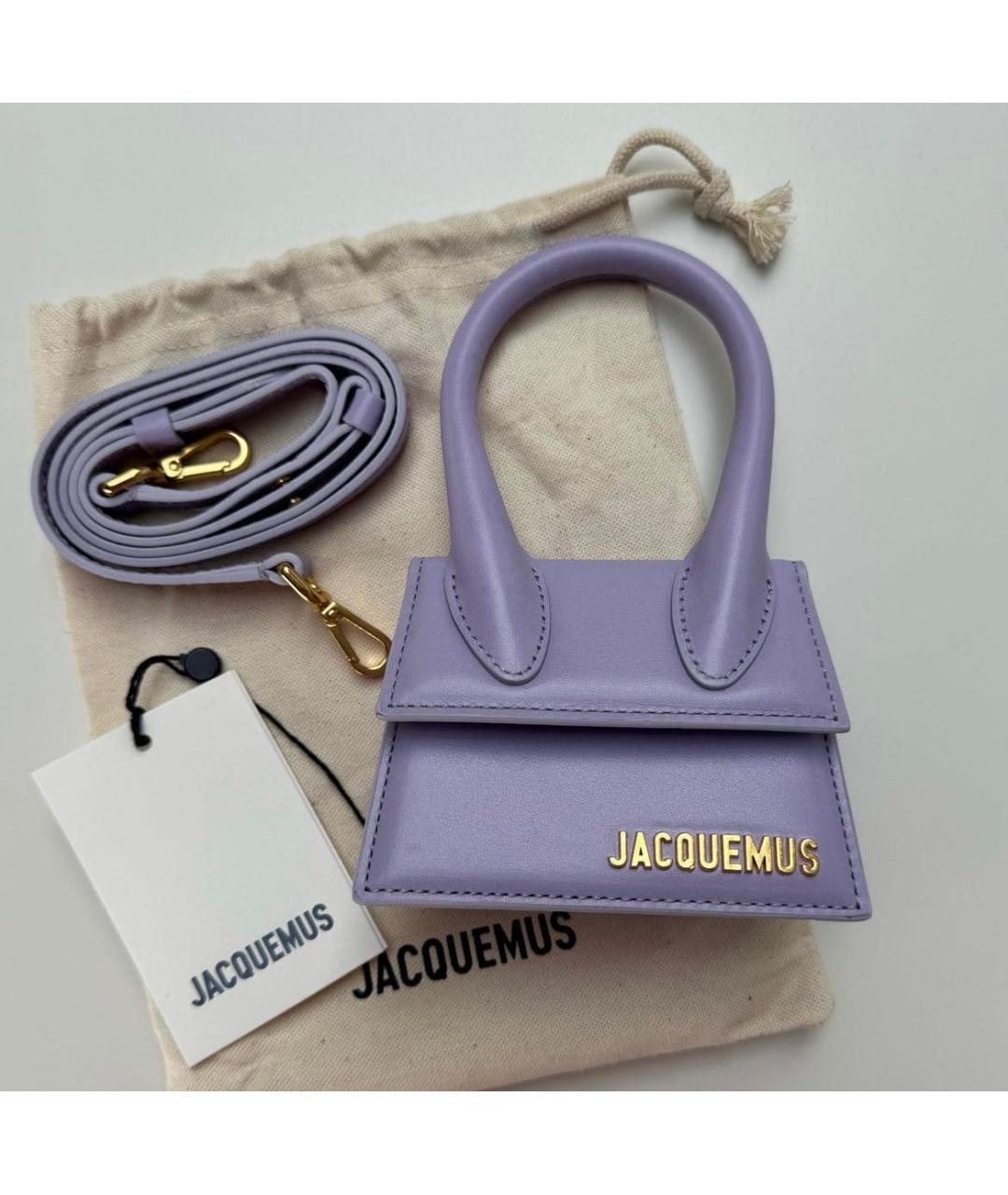 JACQUEMUS Фиолетовая кожаная сумка через плечо, фото 6