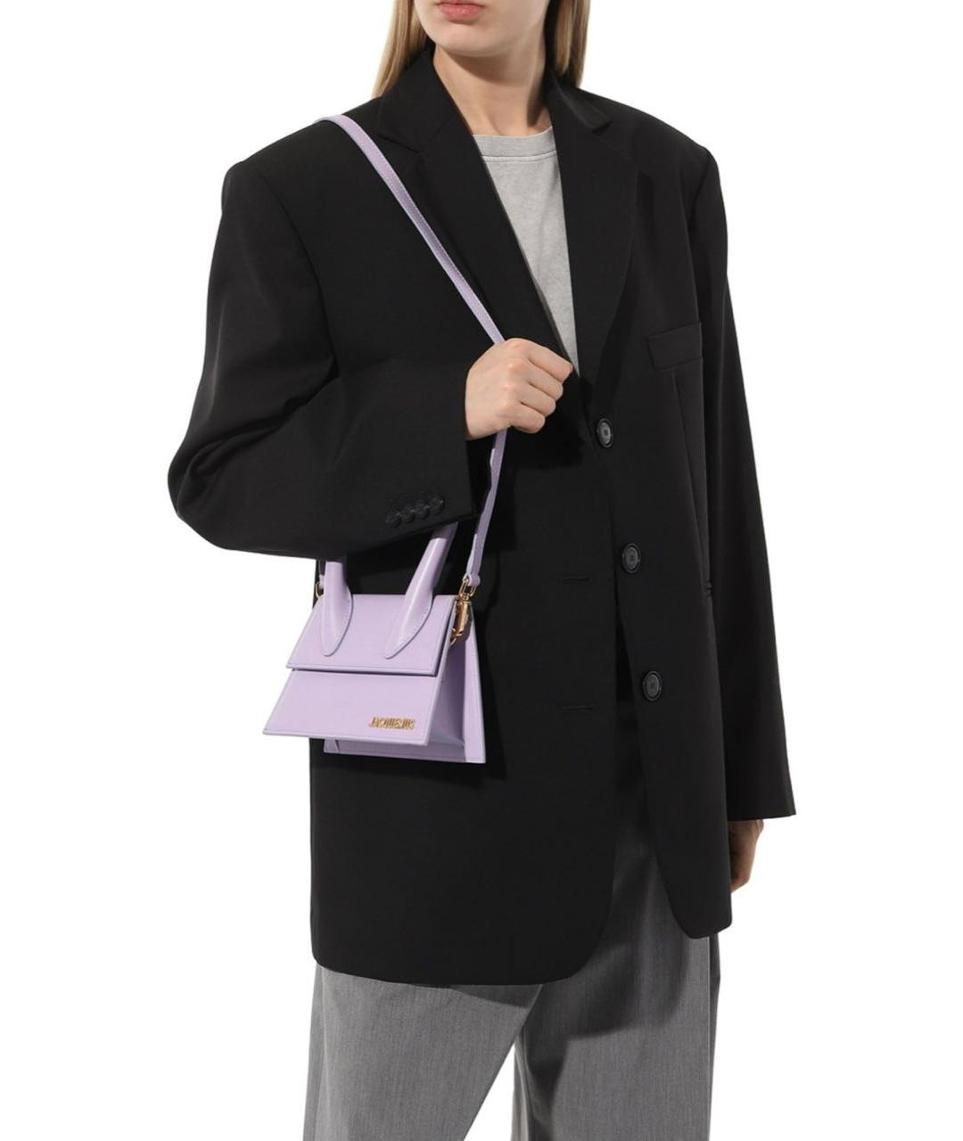 JACQUEMUS Фиолетовая кожаная сумка через плечо, фото 4