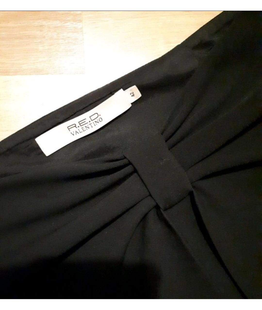 RED VALENTINO Черная полиэстеровая юбка мини, фото 3