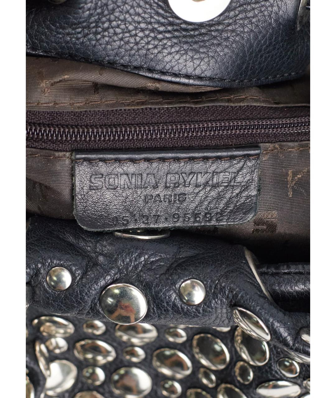 SONIA RYKIEL Серебряная кожаная сумка с короткими ручками, фото 5