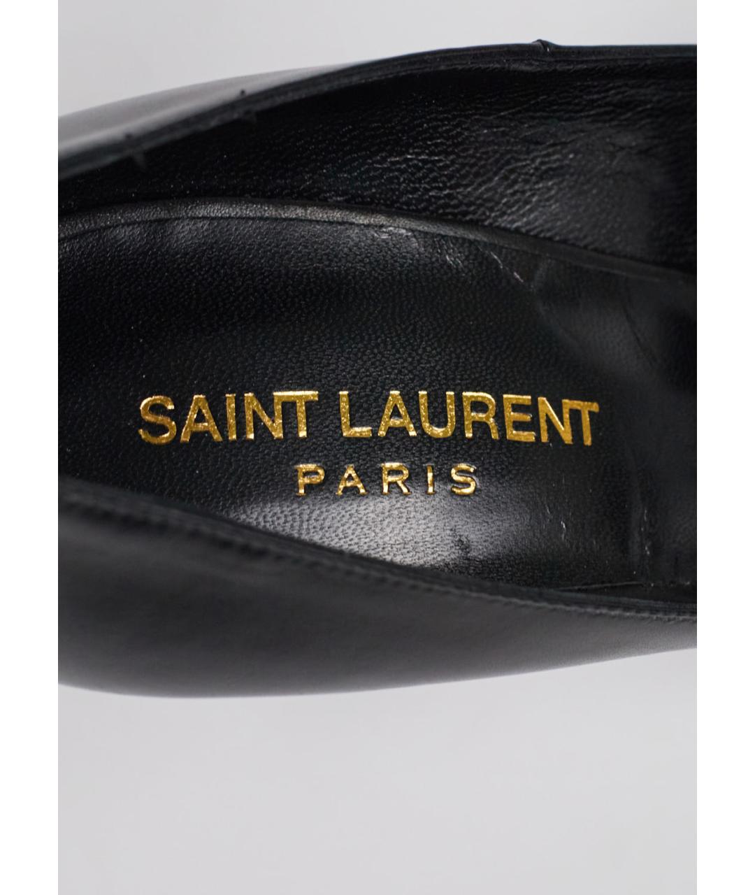 SAINT LAURENT Черные кожаные туфли, фото 5