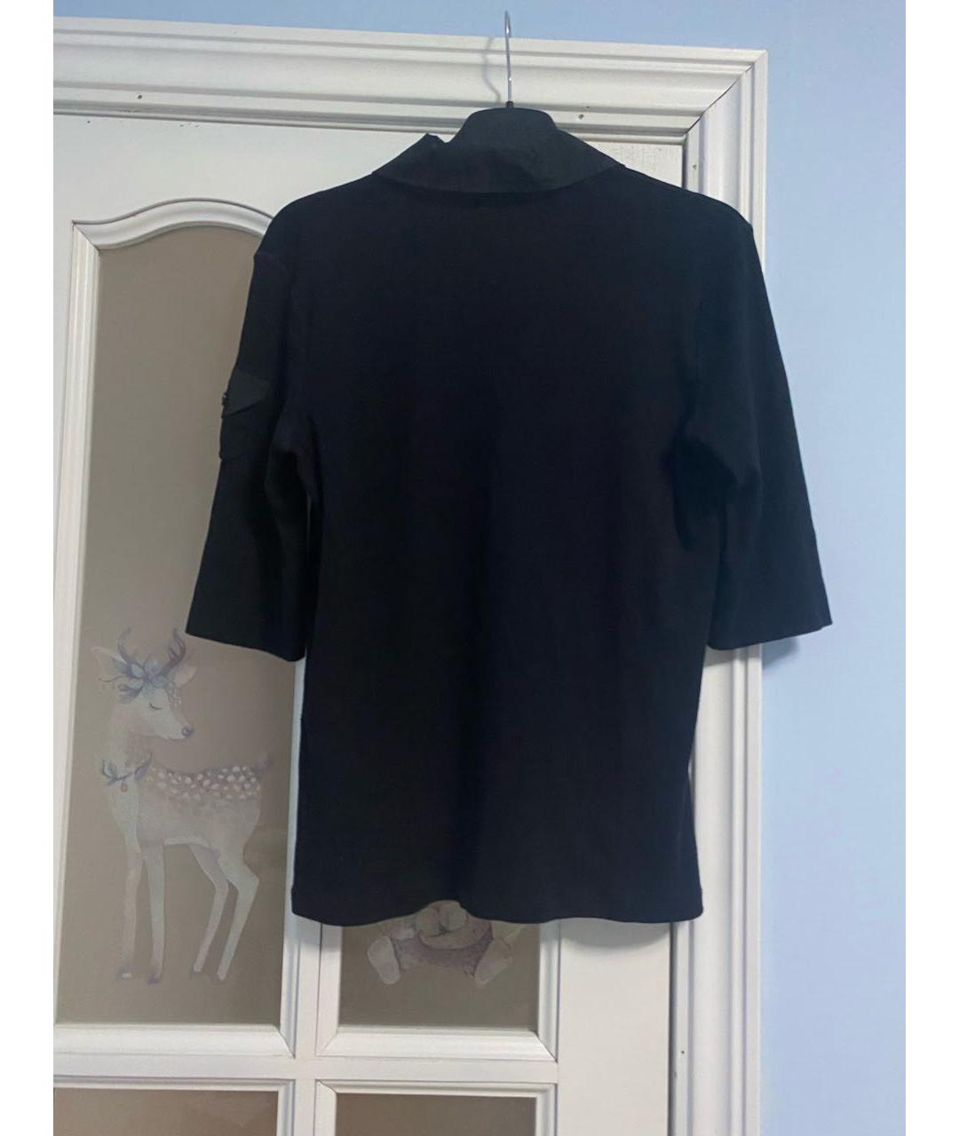 MARC CAIN Черная хлопко-эластановая блузы, фото 5