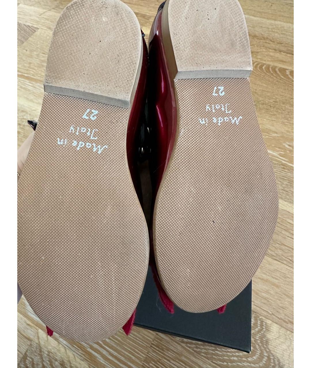 MONNALISA Бордовые туфли из лакированной кожи, фото 4