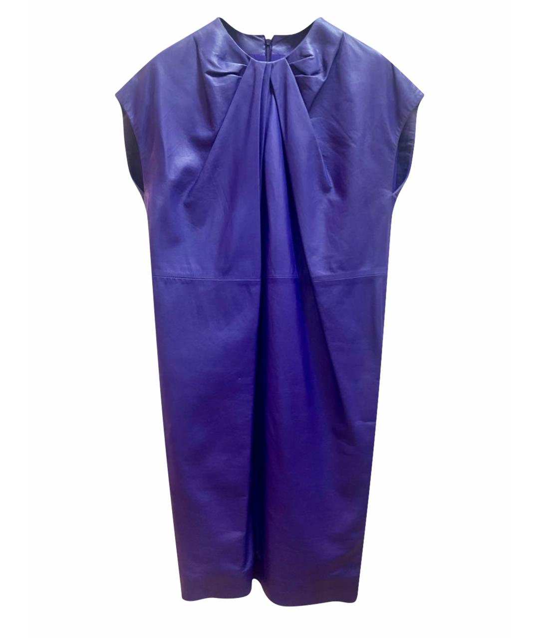 CHRISTIAN DIOR PRE-OWNED Фиолетовое кожаное коктейльное платье, фото 1