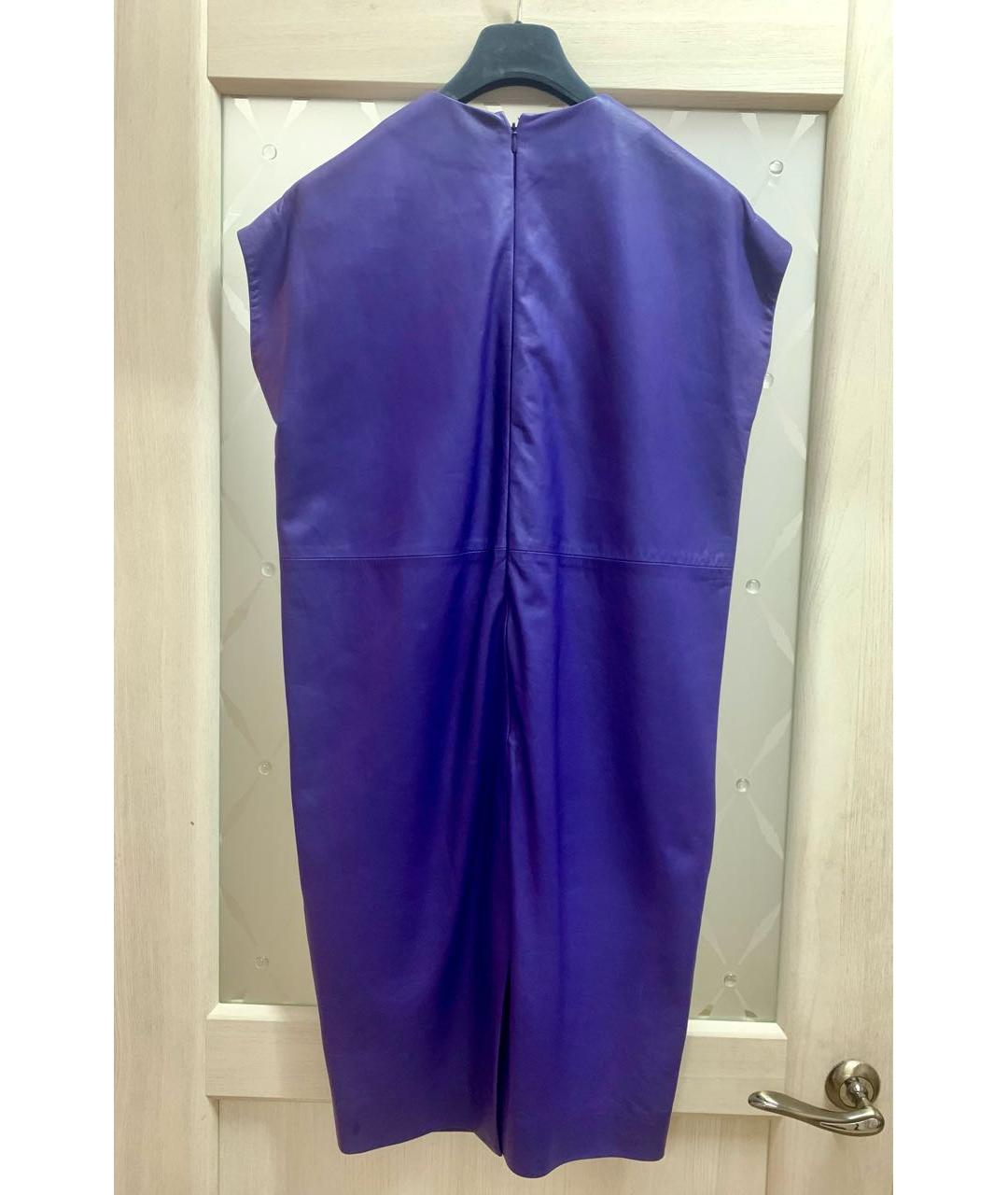 CHRISTIAN DIOR PRE-OWNED Фиолетовое кожаное коктейльное платье, фото 2