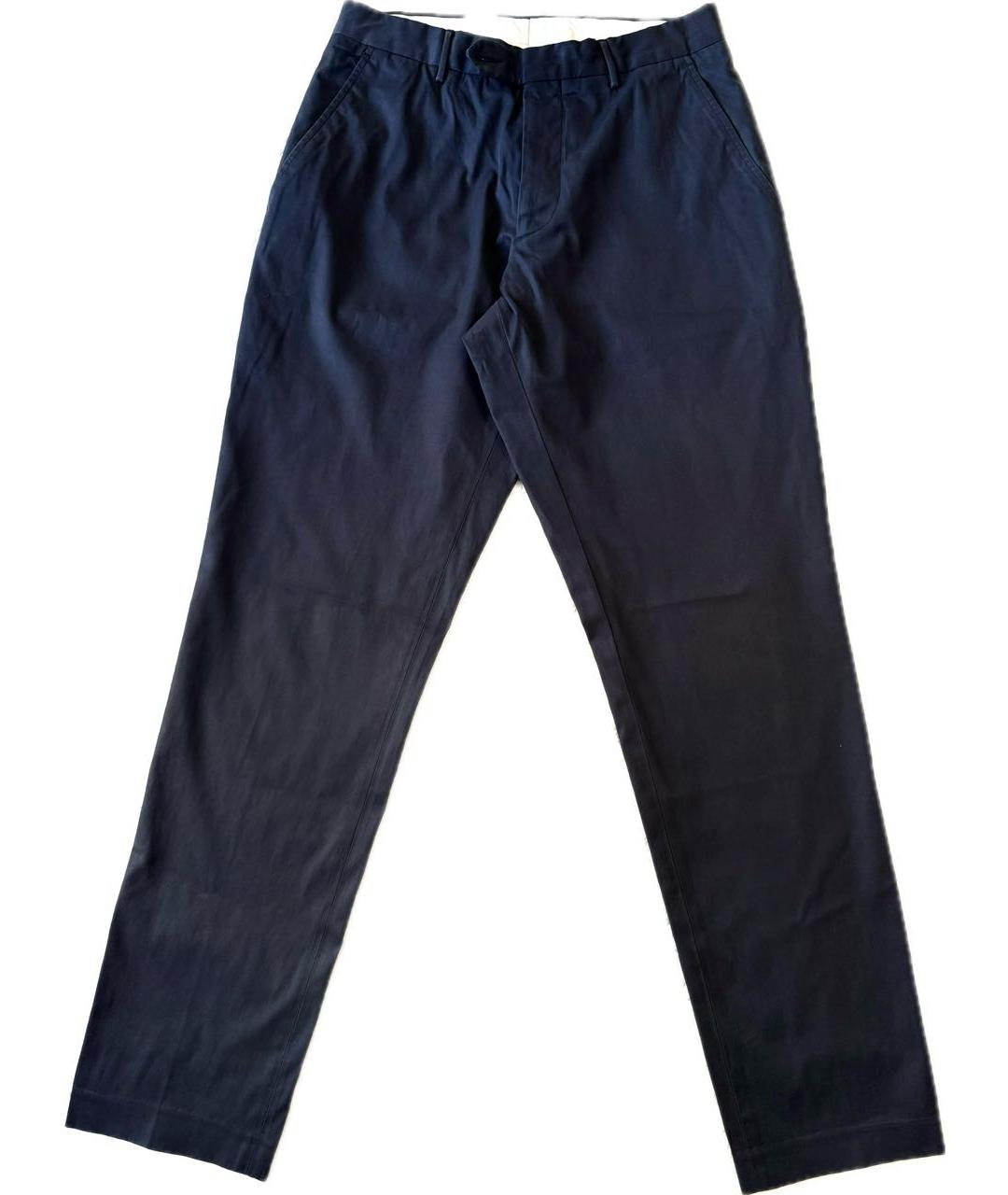 BURBERRY Темно-синие хлопковые брюки чинос, фото 1