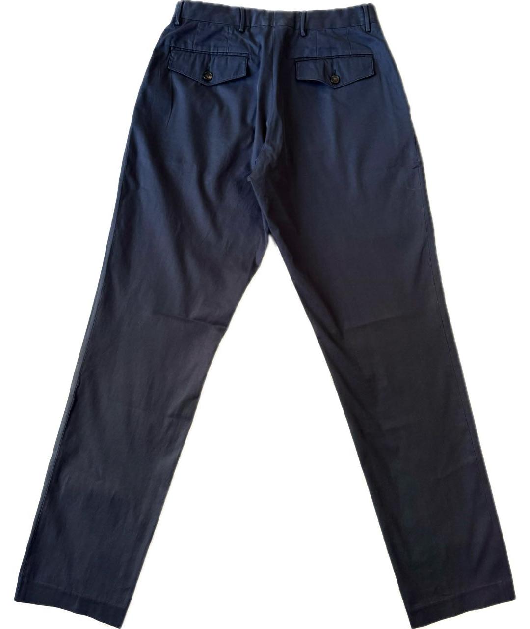 BURBERRY Темно-синие хлопковые брюки чинос, фото 2