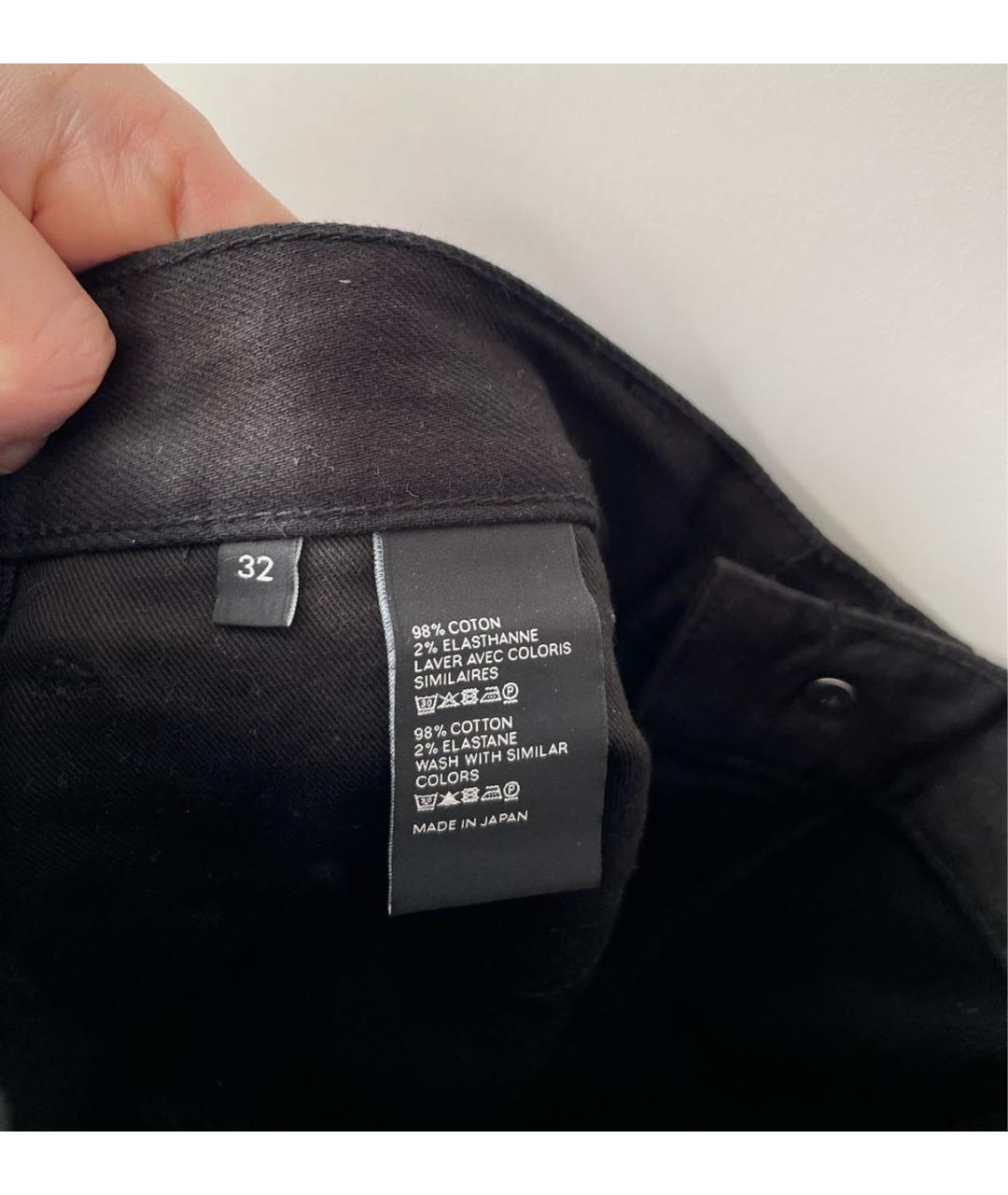 CELINE PRE-OWNED Черные хлопко-эластановые джинсы слим, фото 4