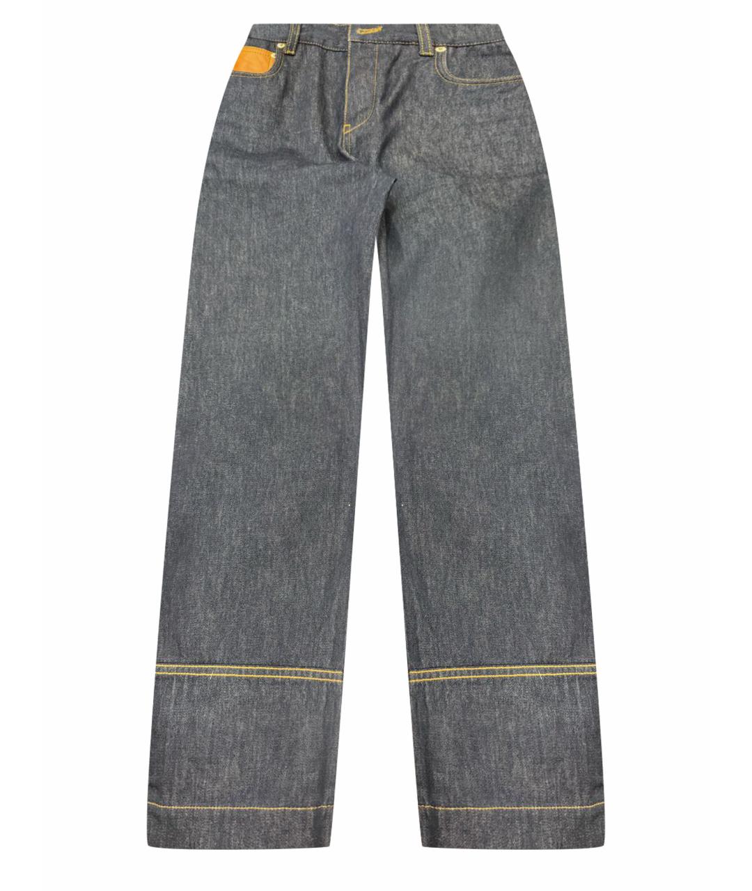 LOEWE Темно-синие хлопковые прямые джинсы, фото 1