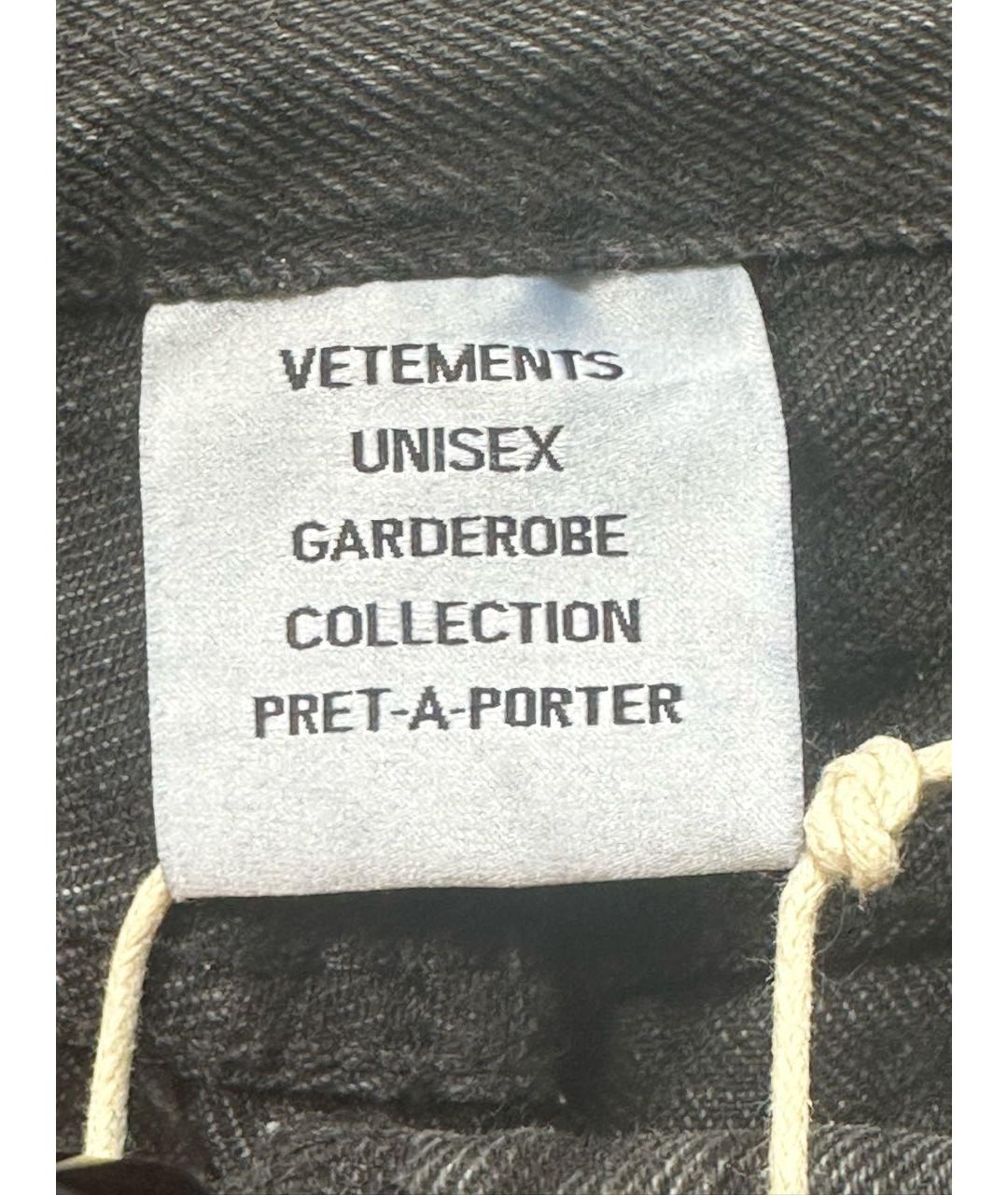 VETEMENTS Антрацитовые джинсы слим, фото 3