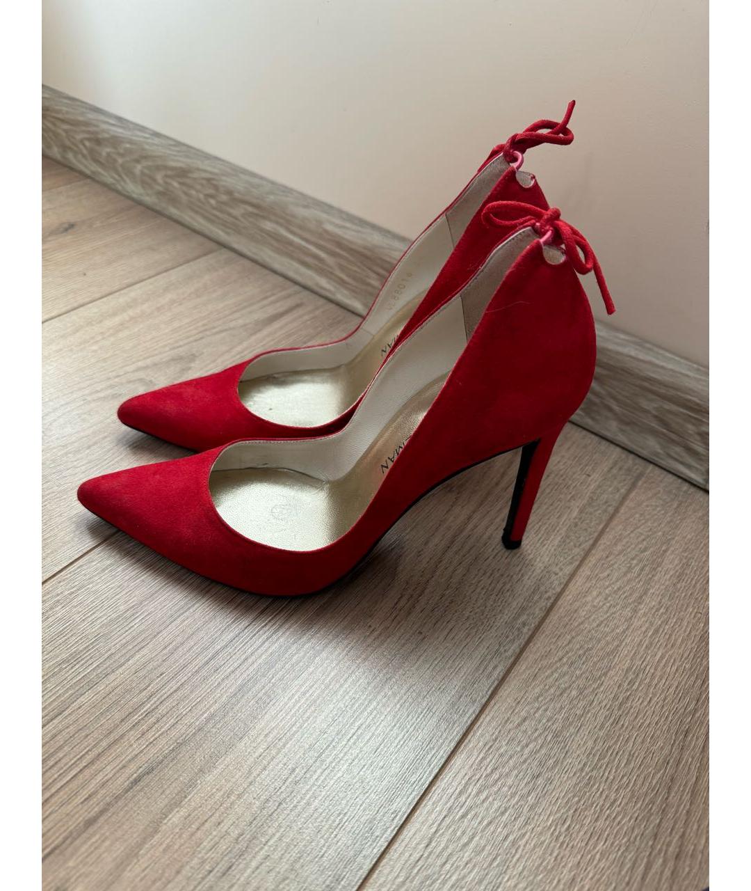 STUART WEITZMAN Красные замшевые туфли, фото 5