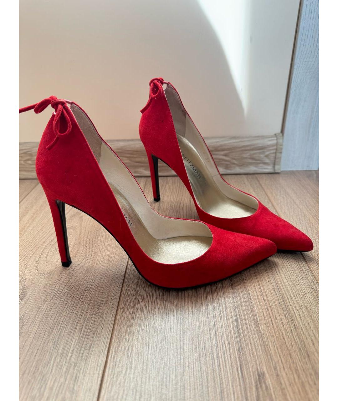 STUART WEITZMAN Красные замшевые туфли, фото 9