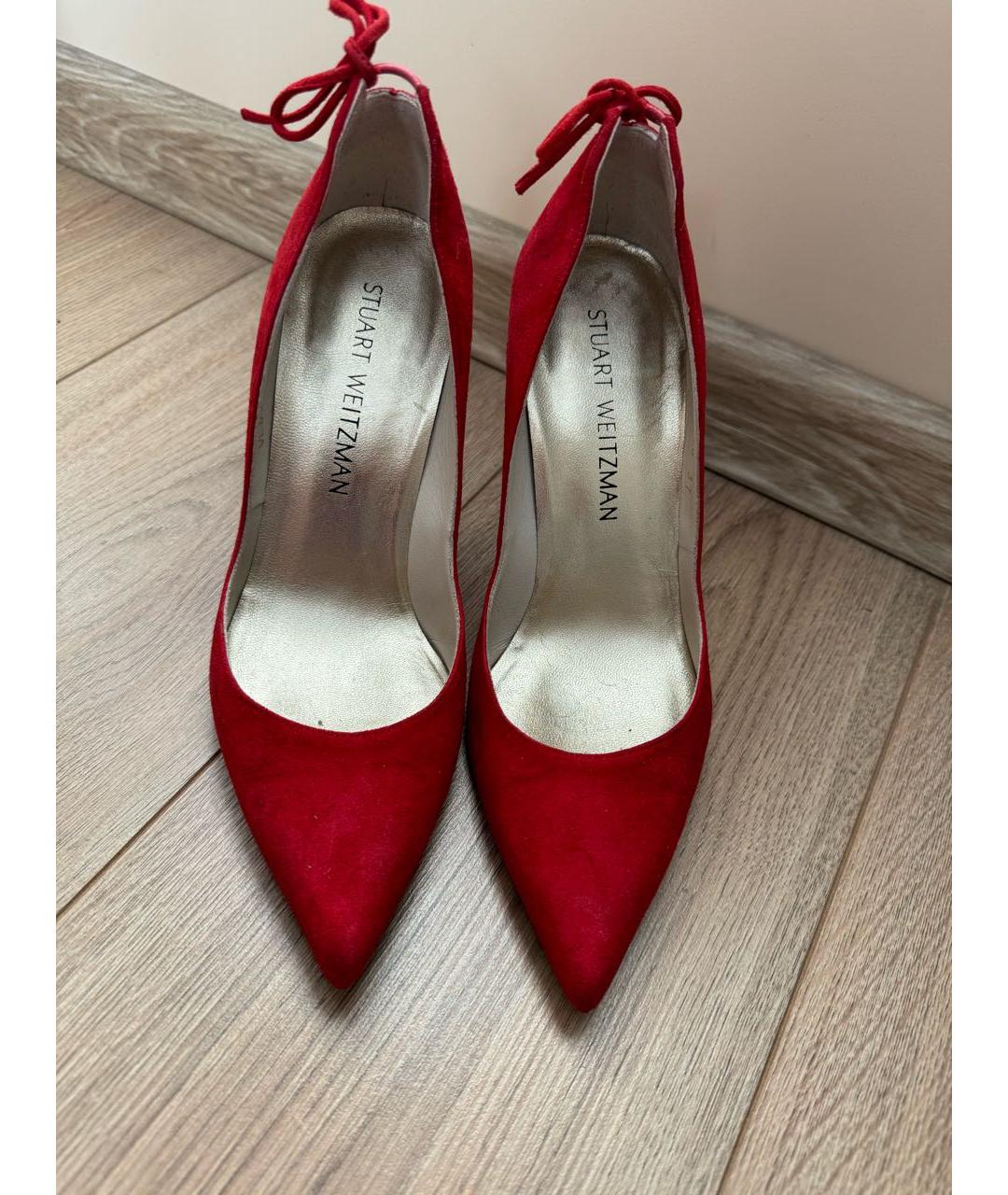 STUART WEITZMAN Красные замшевые туфли, фото 3