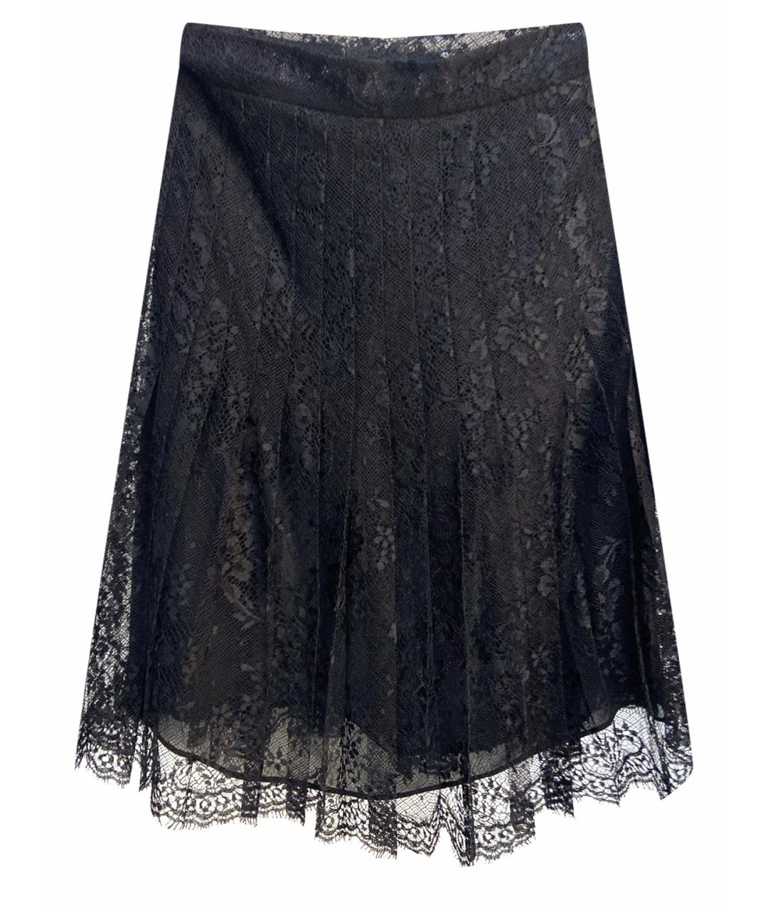 VALENTINO Черная кружевная юбка мини, фото 1