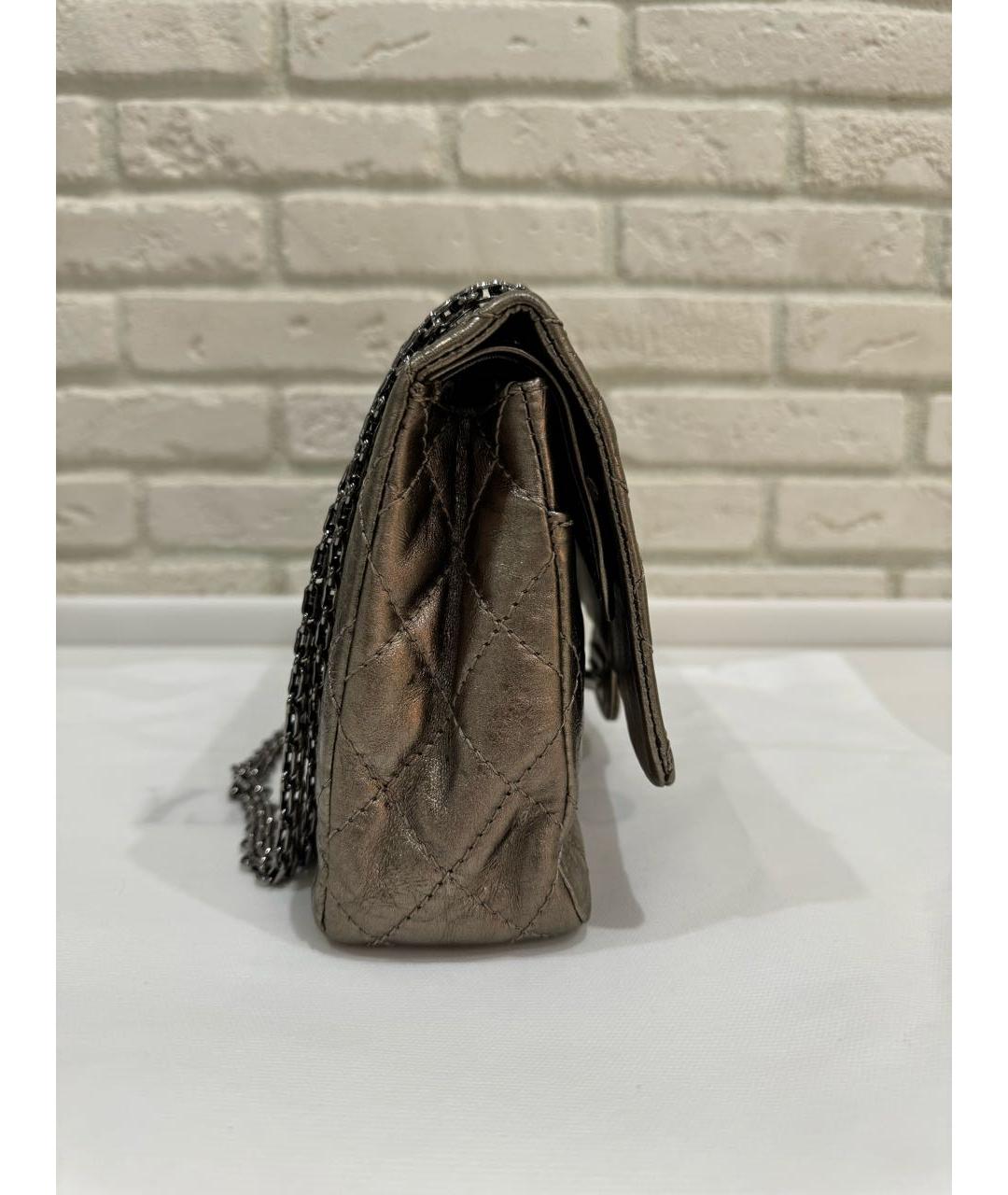 CHANEL PRE-OWNED Золотая кожаная сумка через плечо, фото 3