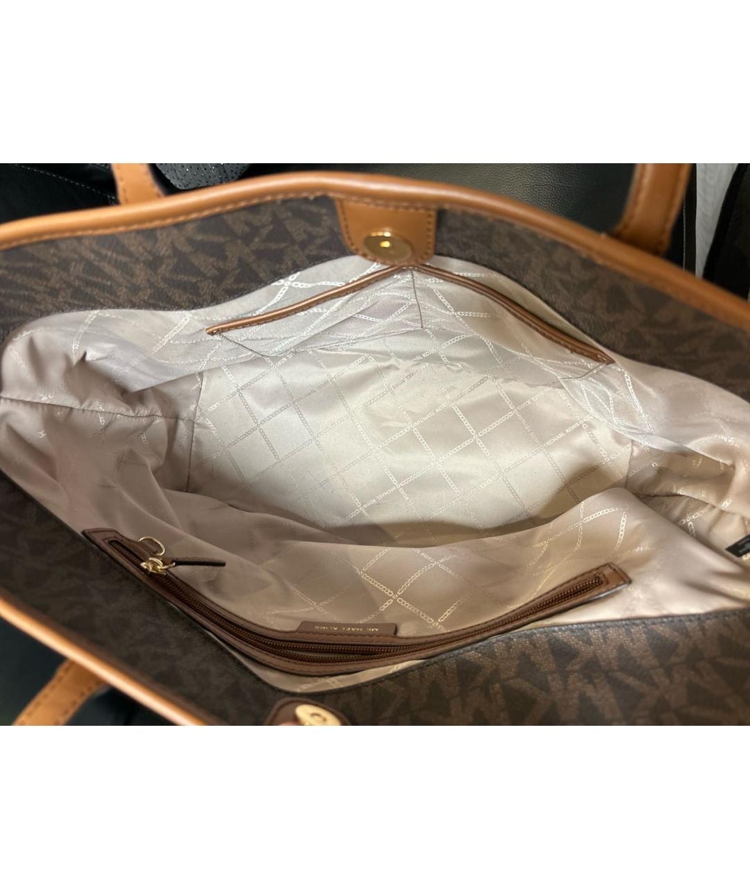 MICHAEL KORS Коричневая сумка тоут из искусственной кожи, фото 7
