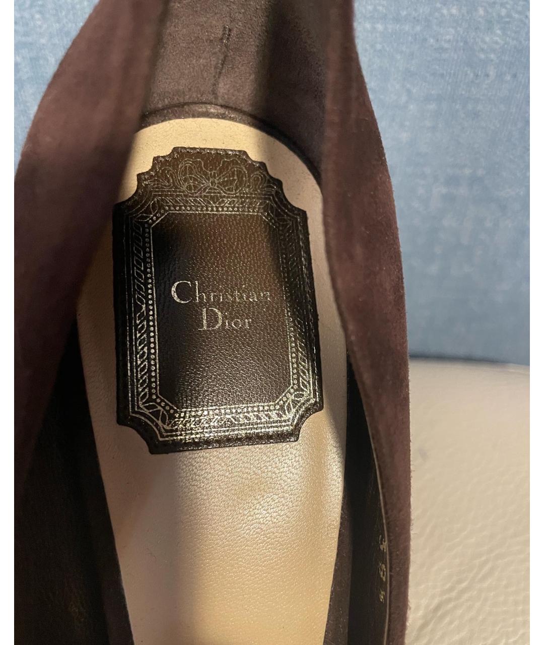 CHRISTIAN DIOR PRE-OWNED Коричневые замшевые туфли, фото 3