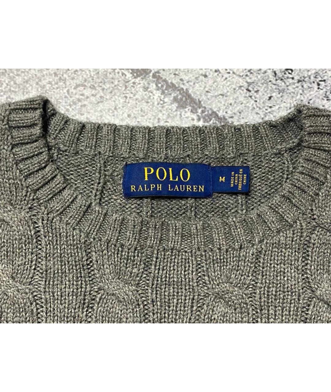 POLO RALPH LAUREN Серый хлопковый джемпер / свитер, фото 7