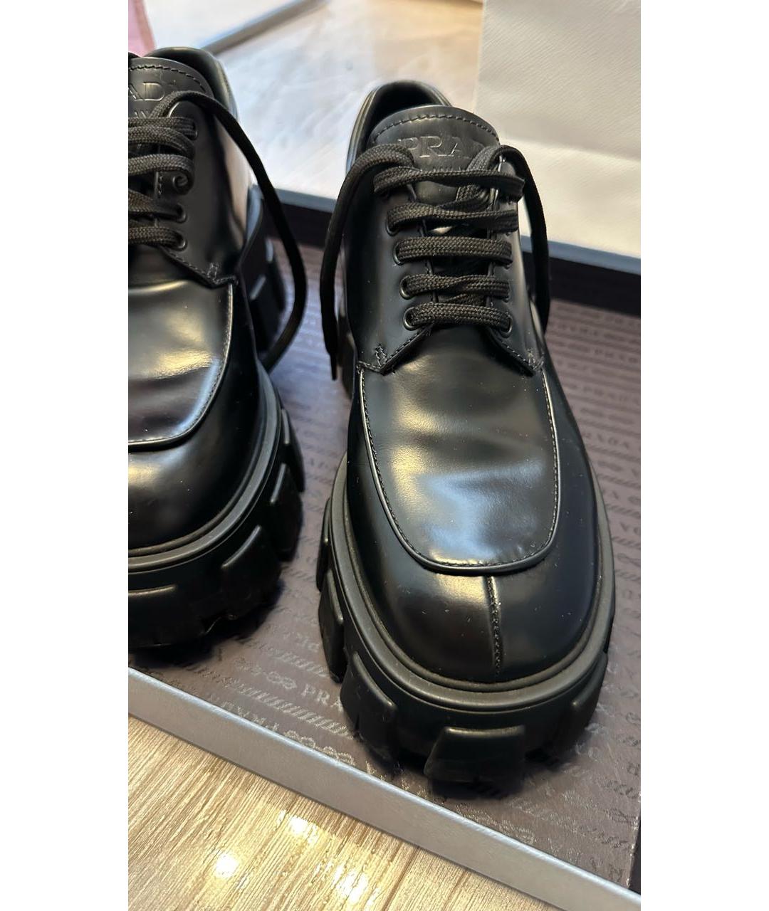 PRADA Черные кожаные ботинки, фото 2