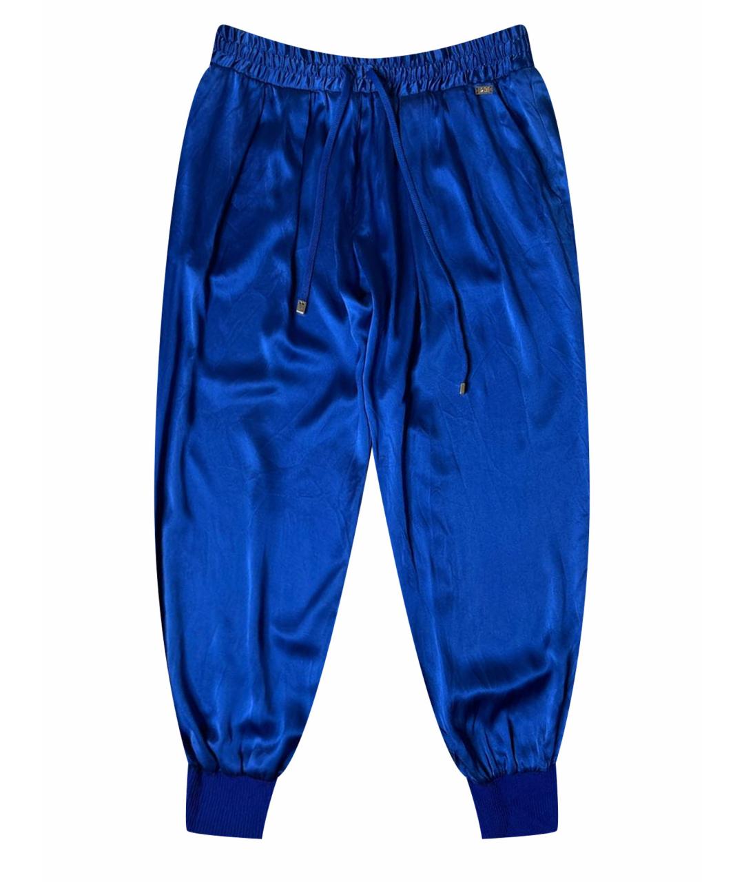 ICEBERG Синие шелковые брюки широкие, фото 1
